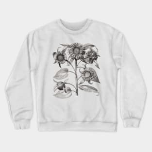 Sunflower Black and White Vintage Illustration Crewneck Sweatshirt